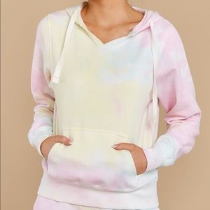 Red dress boutique tie dye hoodie